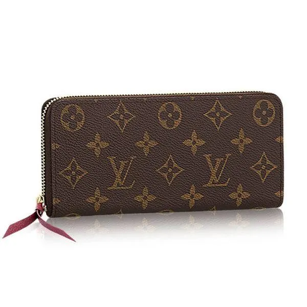 Replicate Monogram Canvas Clemence Wallet Fuchsia M60742 (1:1Replicate )(1:1 replica)