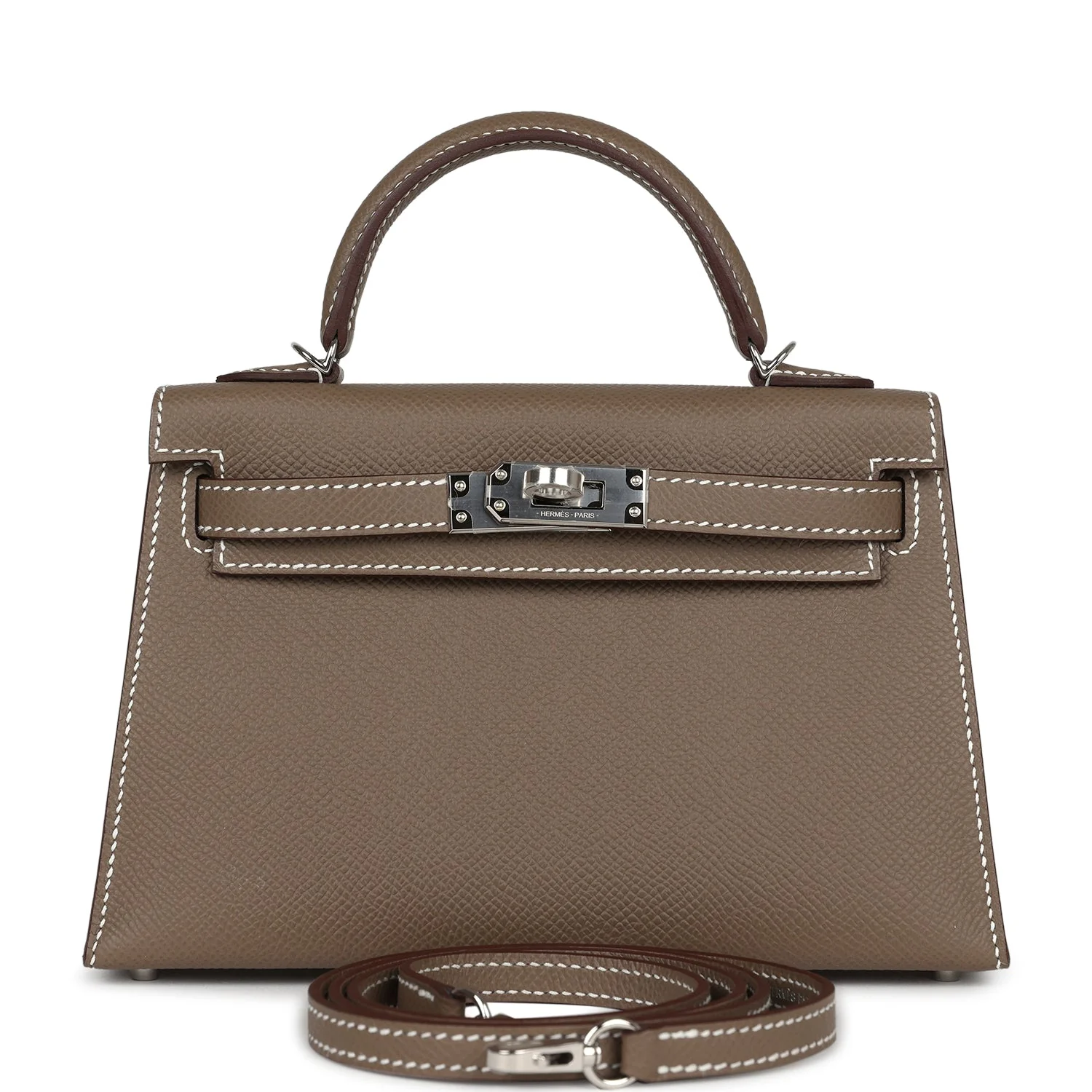 Replicate Hermes Kelly Sellier 20 Etoupe Epsom Palladium Hardware(1:1 replica)