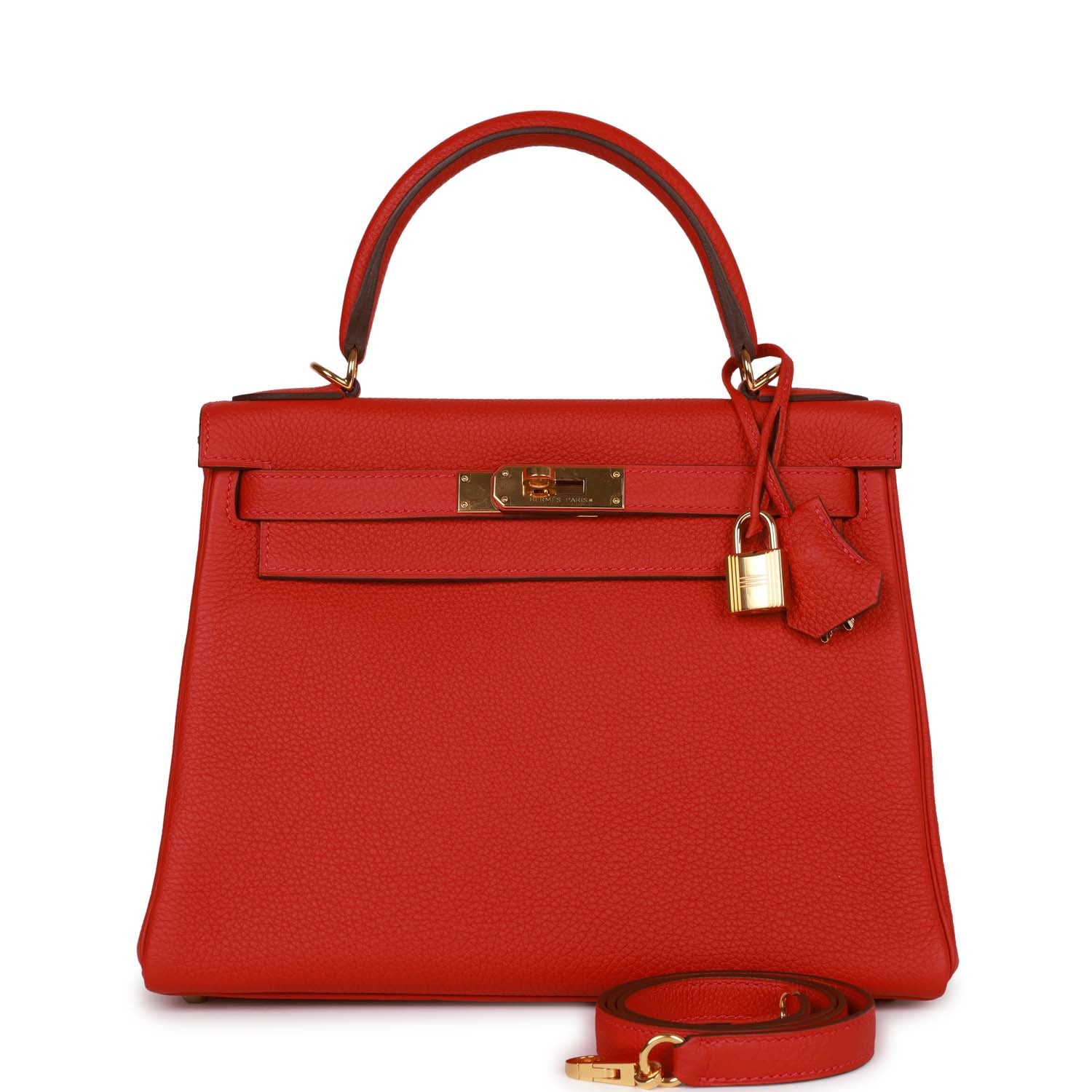 Replicate Hermes Kelly Retourne 28 Rouge Casaque Togo Gold Hardware(1:1 replica)
