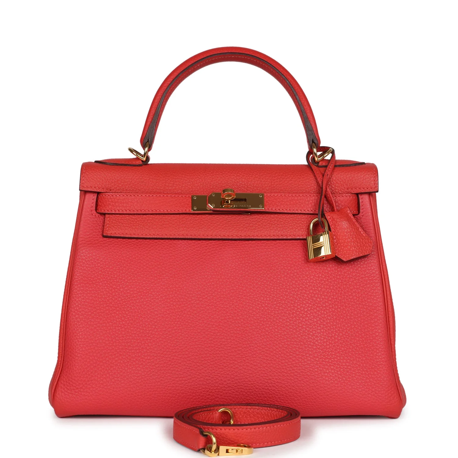 Replicate Hermes Kelly Retourne 28 Rouge Pivoine Togo Gold Hardware(1:1 replica)