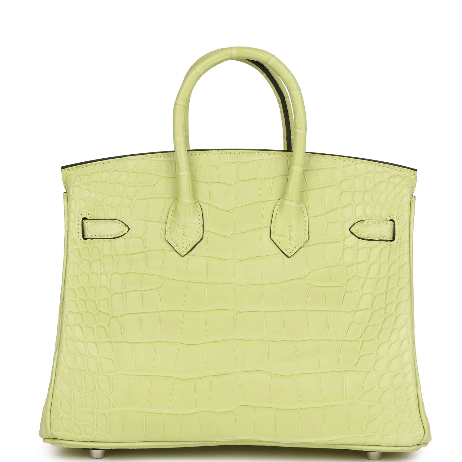 Replicate Hermes Birkin 25 Jaune Bourgeon Matte Alligator Palladium Hardware(1:1 replica)