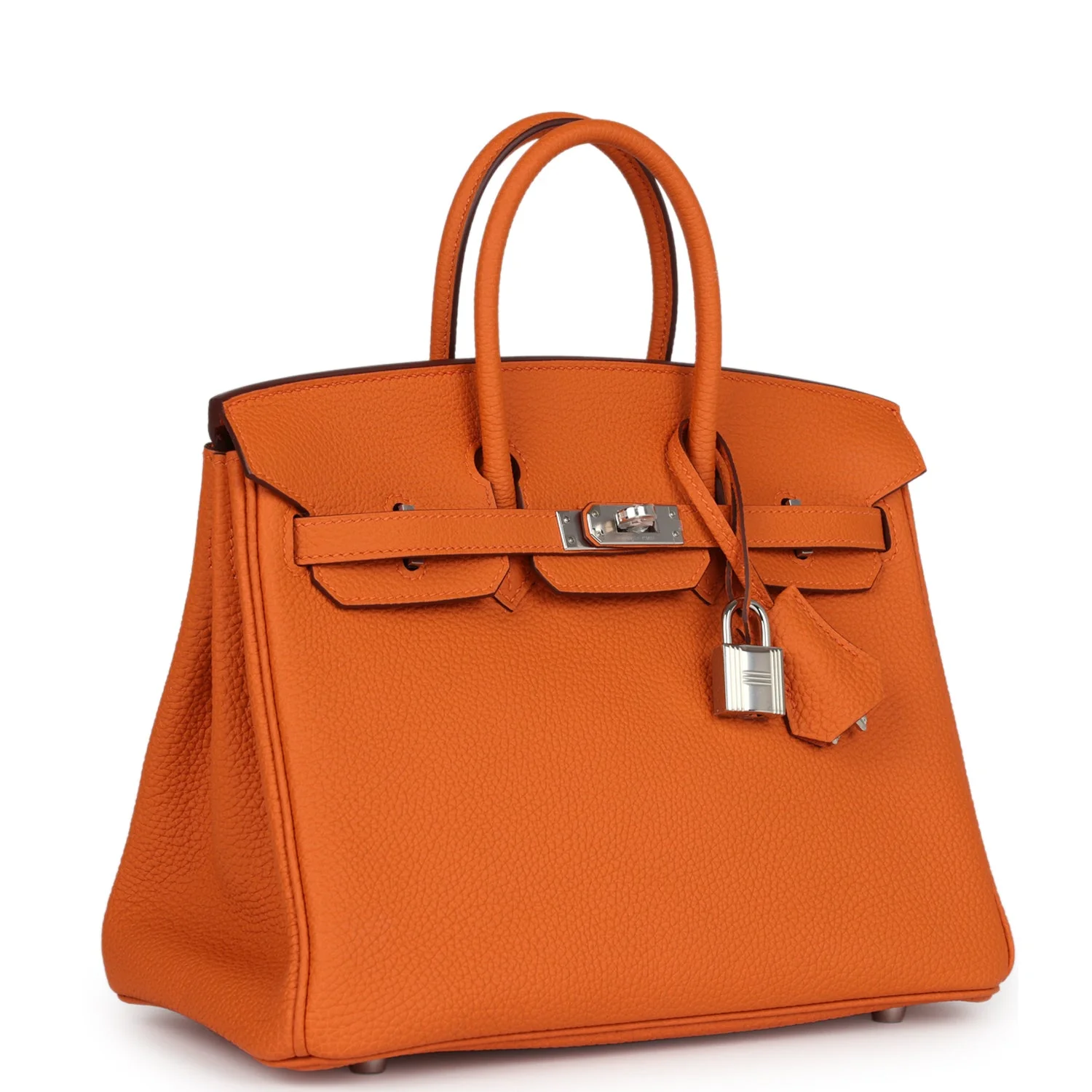 Replicate Hermes Birkin 25 Orange Togo Palladium Hardware(1:1 replica)