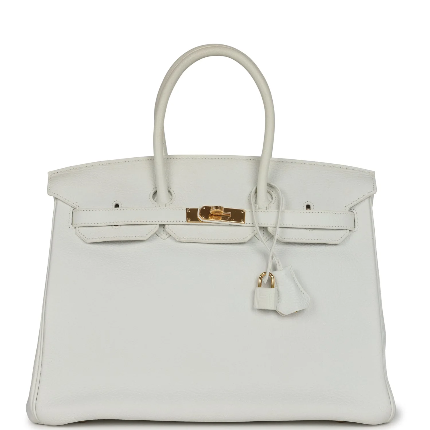 Replicate Hermes Birkin 35 White Clemence Gold Hardware(1:1 replica)