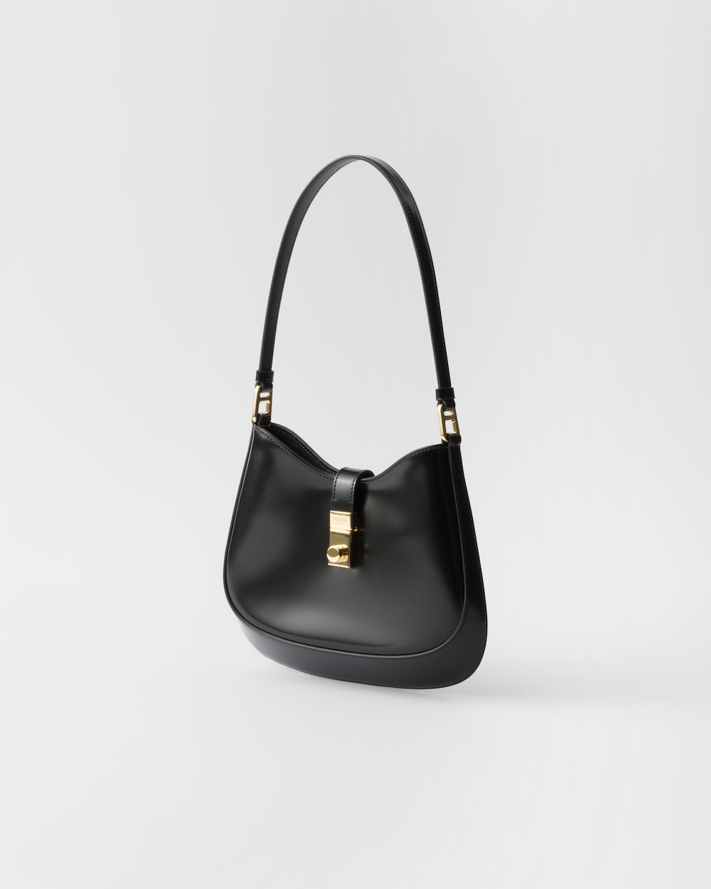 Replicate Prada Cleo Brushed Leather Shoulder Bag With Clasp Closure(1:1 replica)