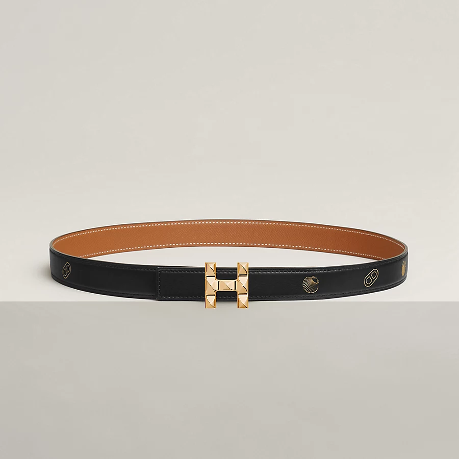 Replicate H Infini belt buckle   Hermès sur Mer reversible leather strap 24 mm(1:1 replica)