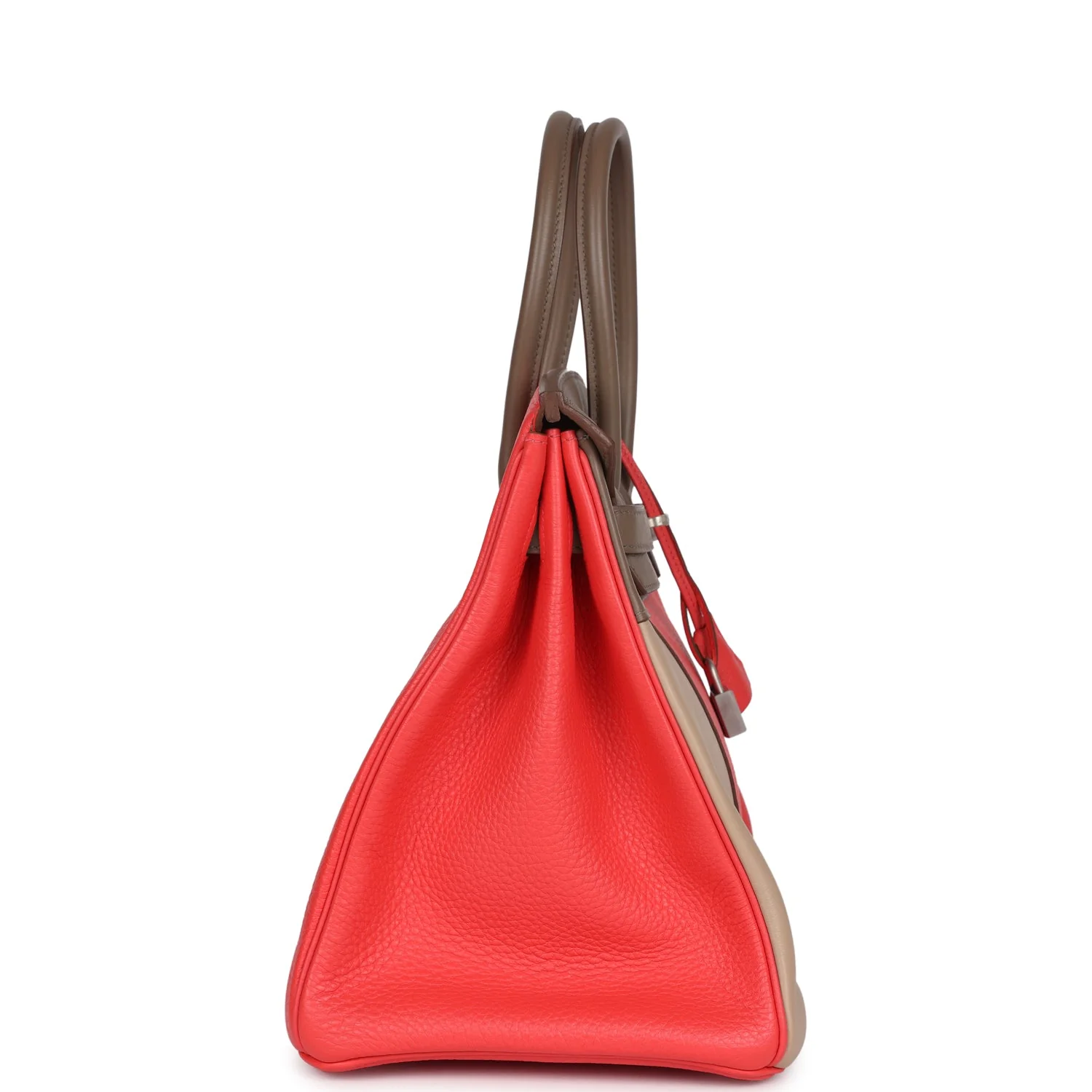 Replicate Hermes Birkin 30 Cascade Rose Jaipur, Etoupe and Argile Swift and Clemence Brushed Palladium Hardware(1:1 replica)