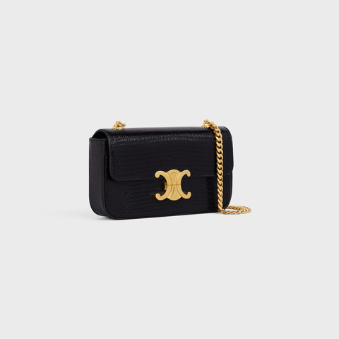 Replicate CHAIN SHOULDER BAG CLAUDE IN LIZARD BLACK(1:1 replica)