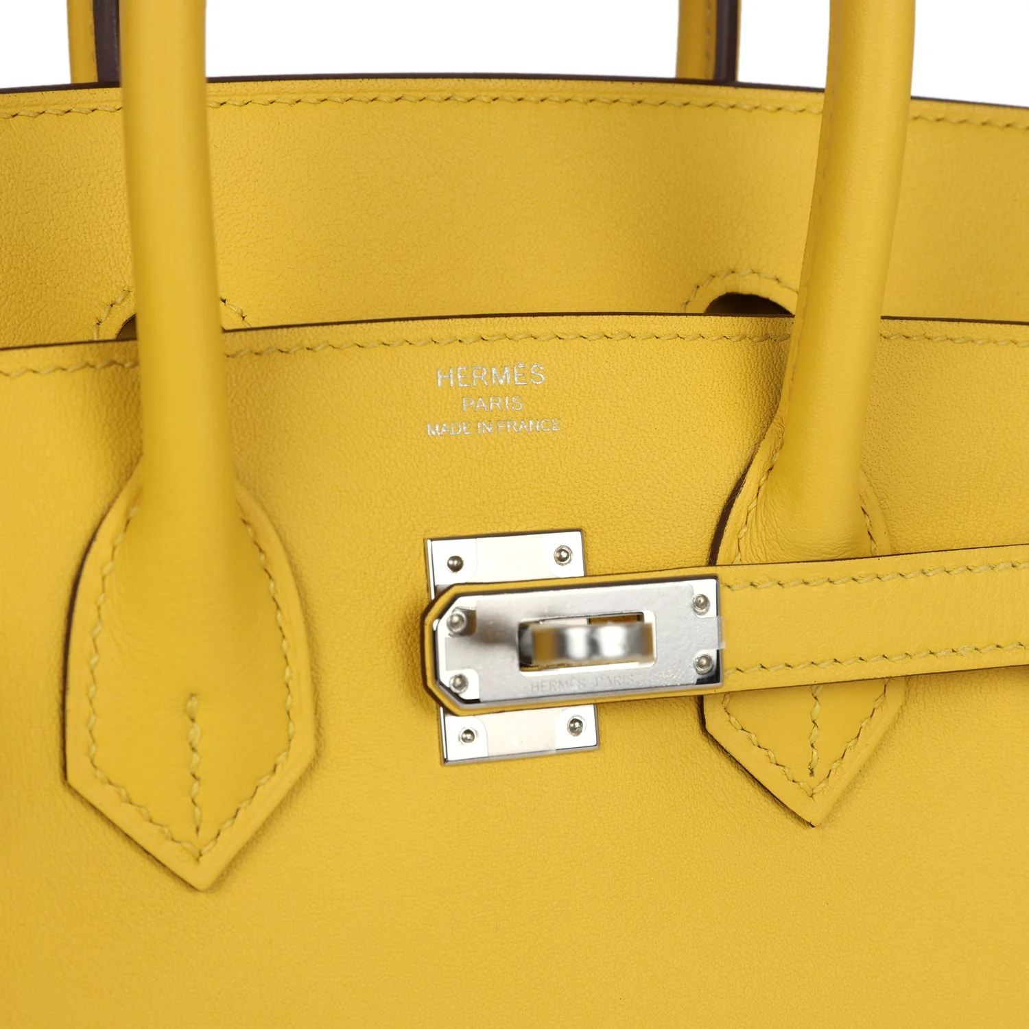 Replicate Hermes Birkin 25 Jaune de Naples Swift Palladium Hardware(1:1 replica)