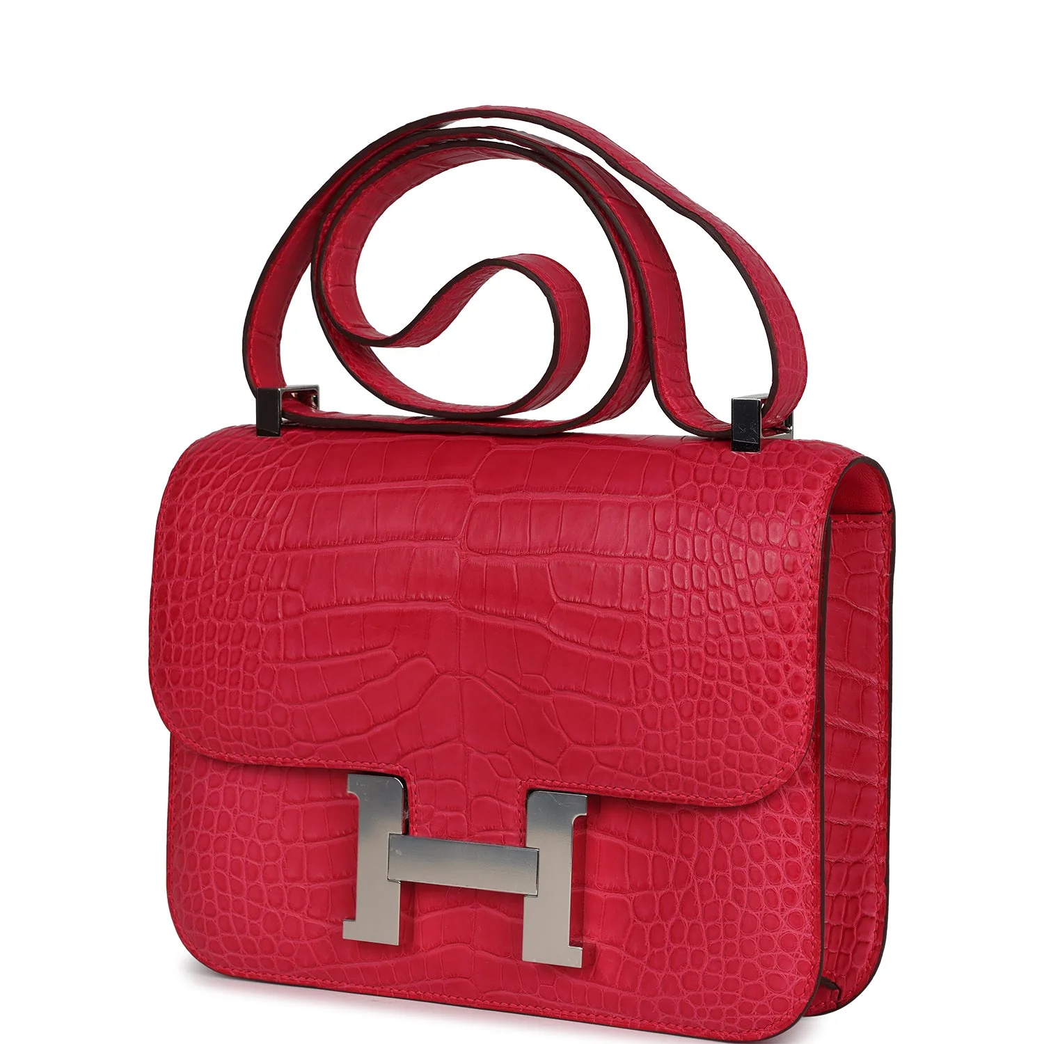 Replicate Hermes Constance 1-24 Rose Extreme Matte Alligator Palladium Hardware(1:1 replica)
