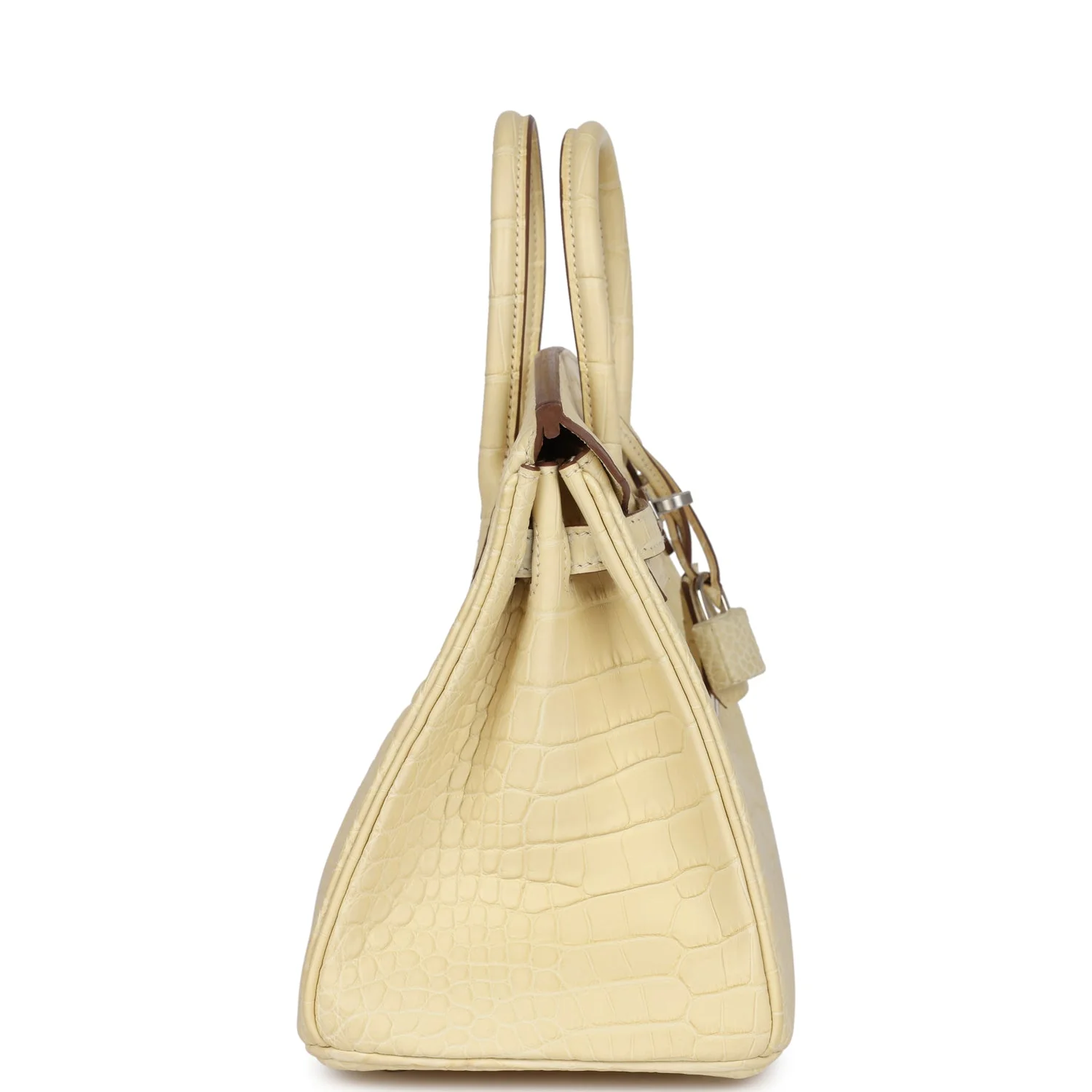 Replicate Hermes Birkin 25 Vanille Matte Alligator Palladium Hardware(1:1 replica)