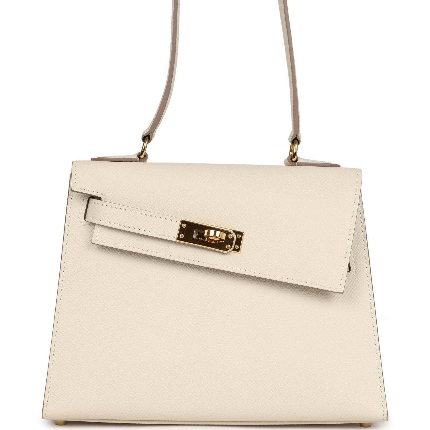 Replicate Hermes Kelly Sellier en Desordre 20 Craie Epsom Gold Hardware(1:1 replica)