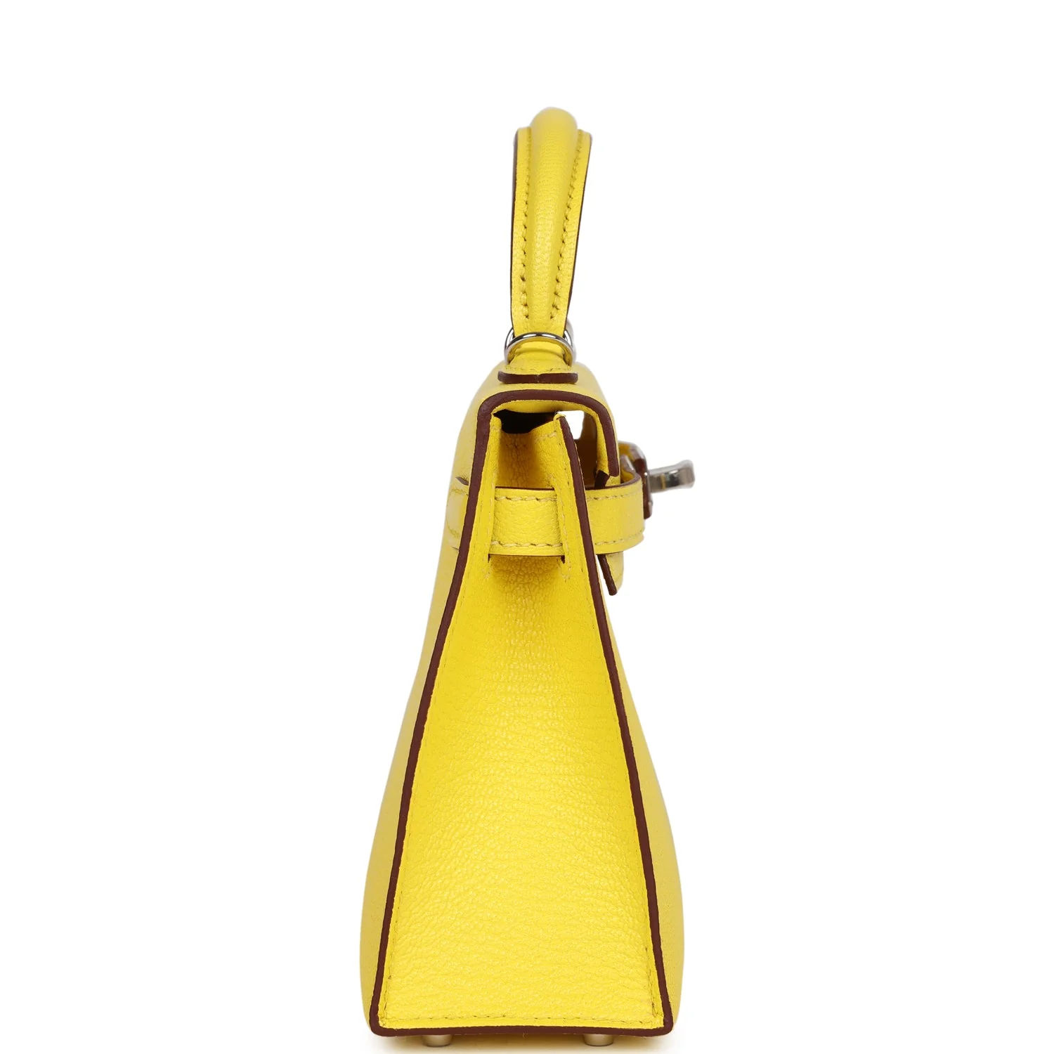 Replicate Hermes Kelly Sellier 20 Jaune Citron Chevre Palladium Hardware(1:1 replica)
