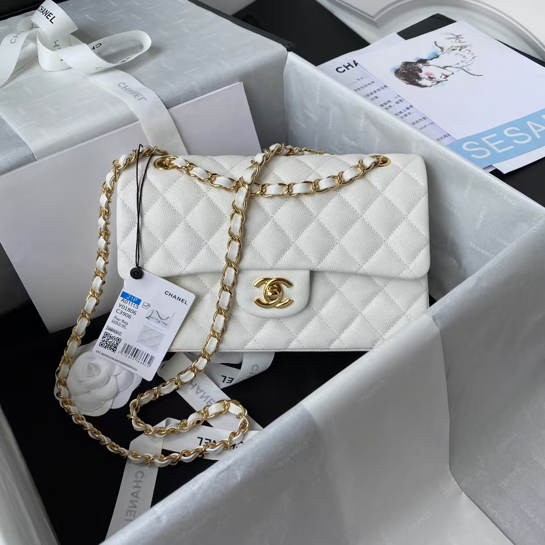 Replicate Chanel Small Classic Handbag Caviar Gold Hardware(1:1 replica)