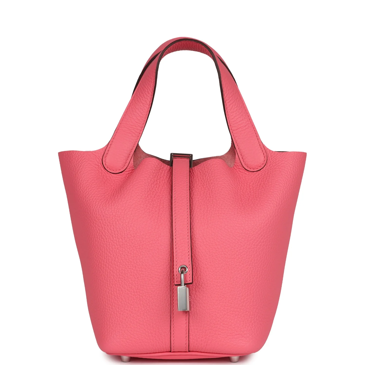 Replicate Hermes Picotin Lock 18 Rose Azalee Clemence Palladium Hardware(1:1 replica)