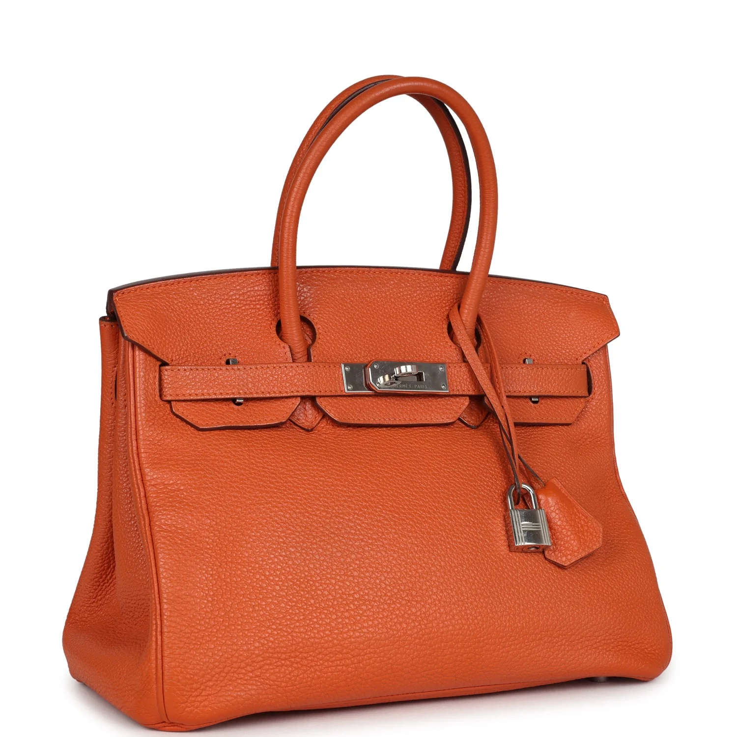 Replicate Hermes Birkin 30 Orange Togo Palladium Hardware(1:1 replica)