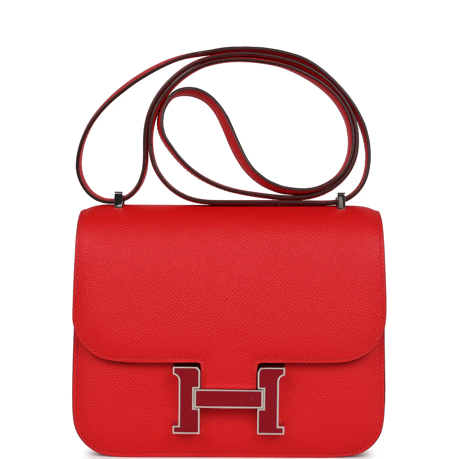 Replicate Hermes Constance 18 Rouge De Coeur Epsom Lacquered Palladium Hardware(1:1 replica)
