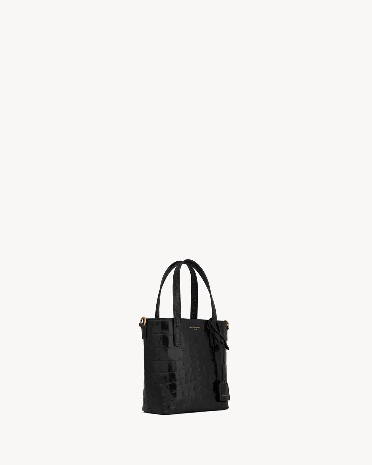 Replicate YSL Mini Toy Shopping Saint Laurent in Crocodile-Embossed Leather(1:1 replica)