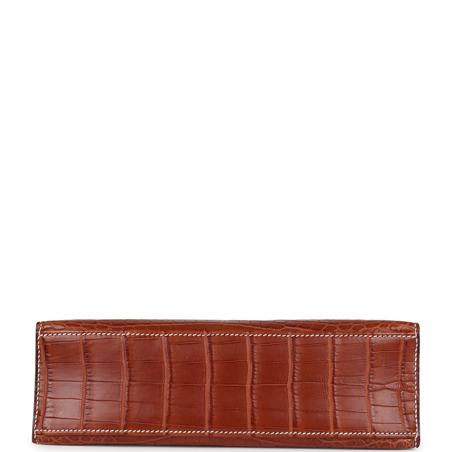 Replicate Hermes Kelly Pochette Fauve Matte Niloticus Crocodile Ruthenium Hardware(1:1 replica)