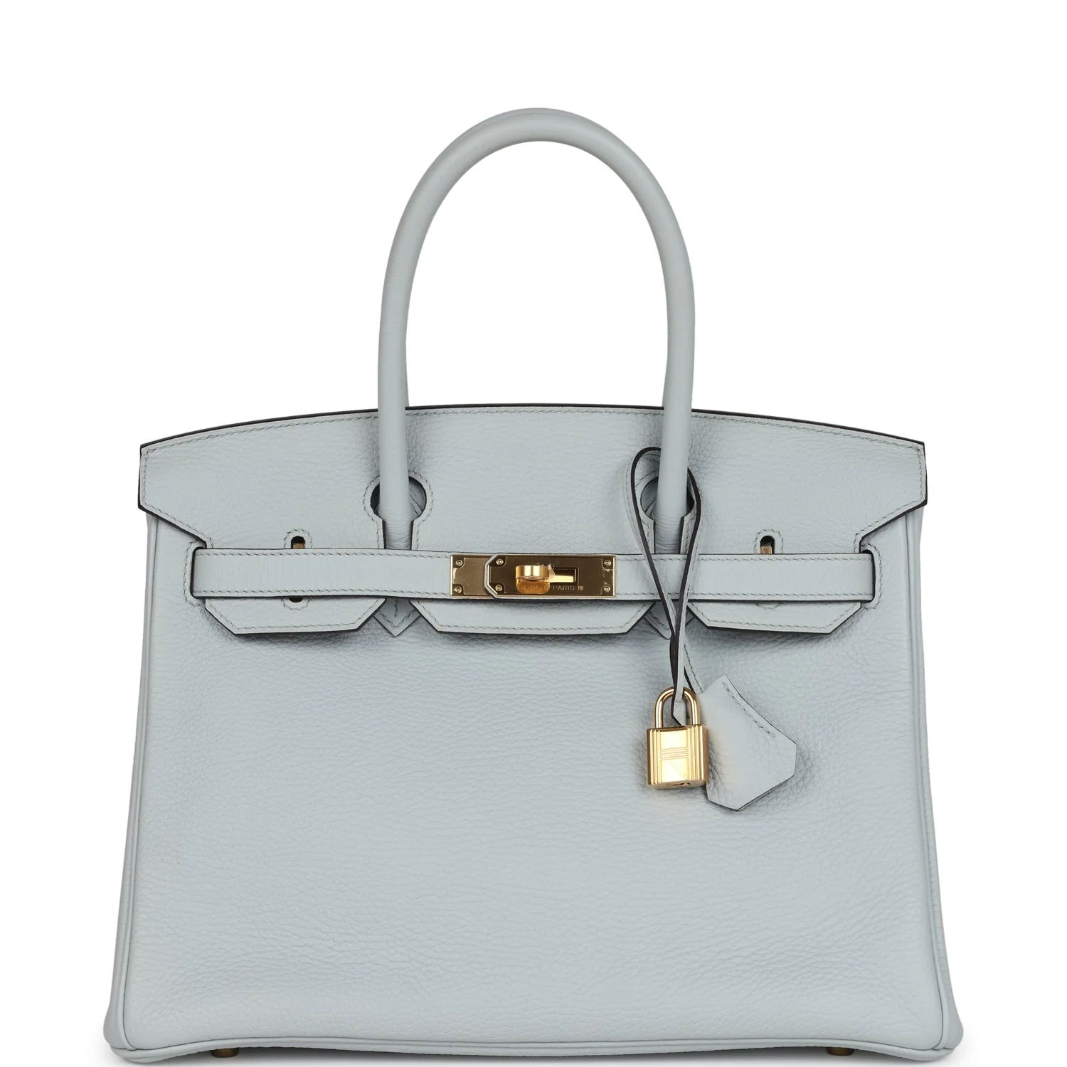 Replicate Hermes Birkin 30 Bleu Pale Clemence Gold Hardware(1:1 replica)