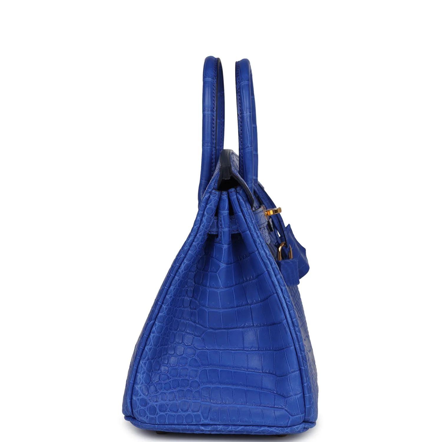 Replicate Hermes Birkin 25 Bleu Royal Matte Porosus Crocodile Gold Hardware(1:1 replica)