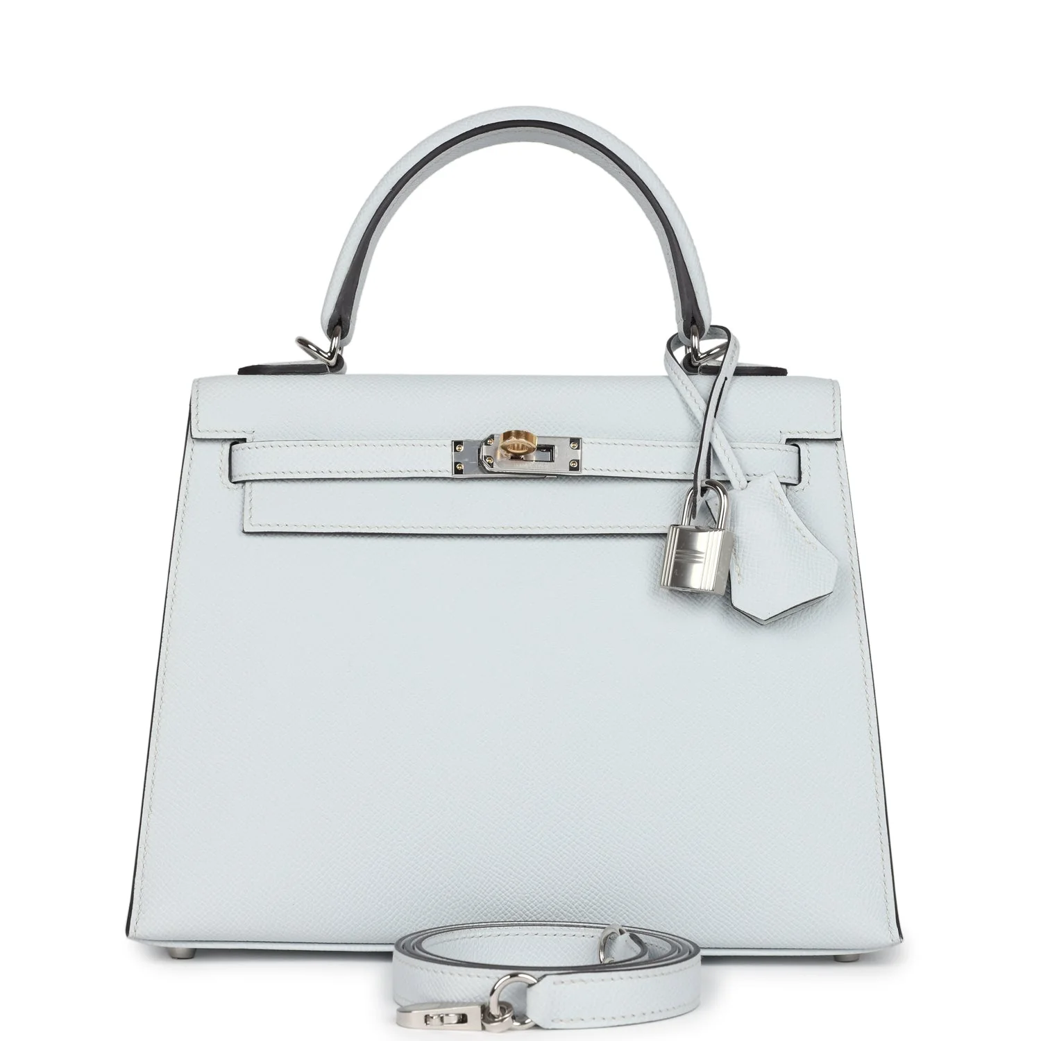 Replicate Hermes Kelly Sellier 25 Gris Platine Epsom Electrum Hardware(1:1 replica)