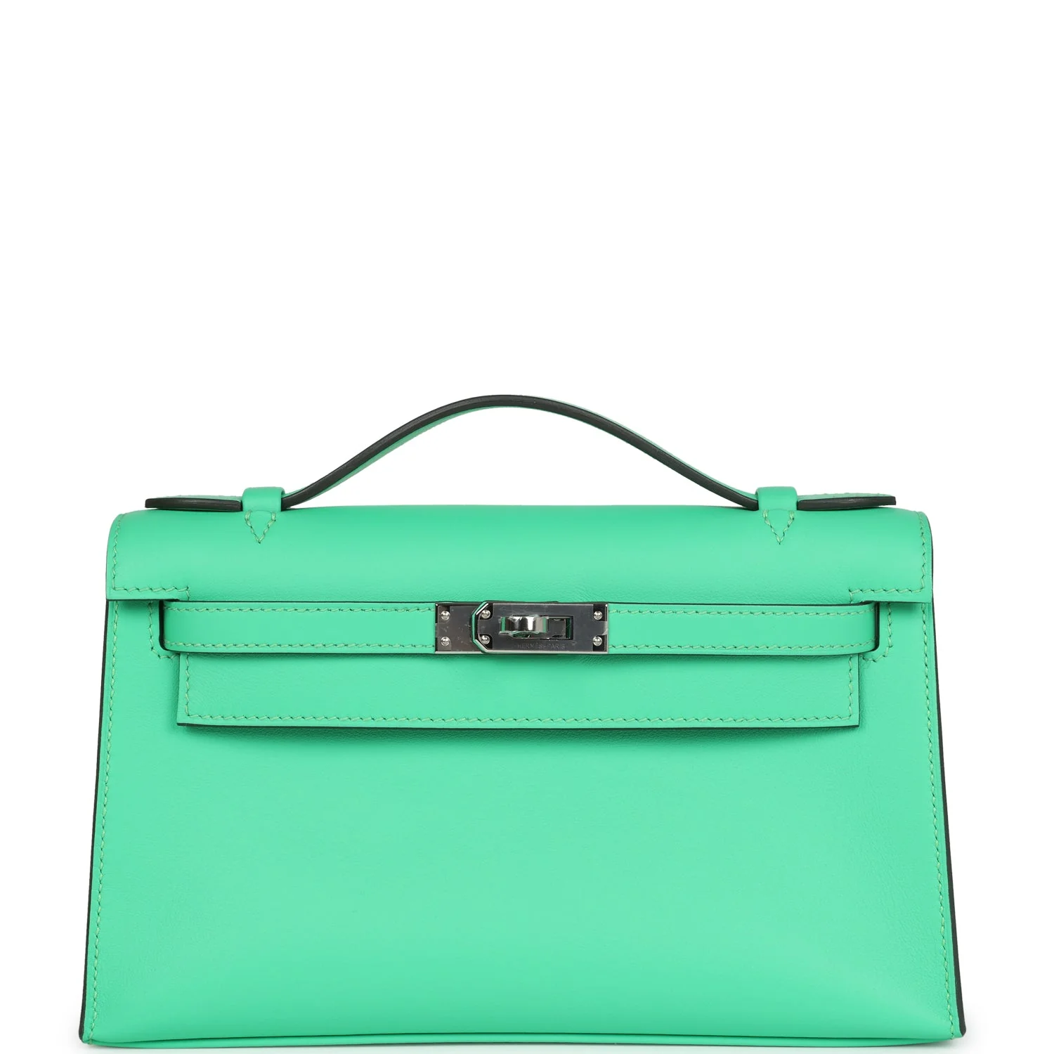 Replicate Hermes Kelly Pochette Vert Comics Swift Palladium Hardware(1:1 replica)