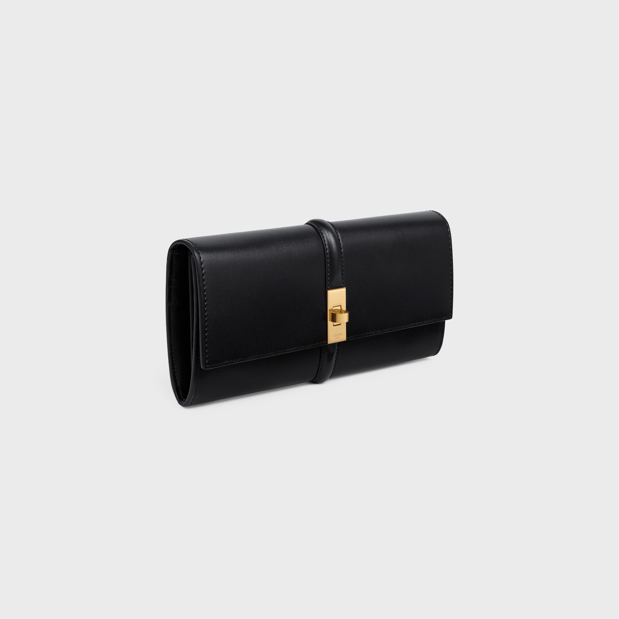 Replicate LARGE WALLET 16 IN SATINATED CALFSKIN BLACK(1:1 replica)