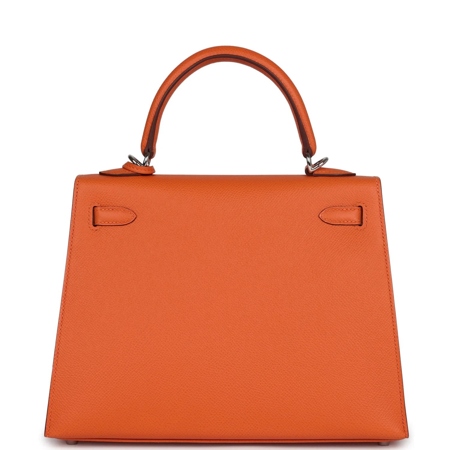Replicate Hermes Kelly Sellier 25 Orange Epsom Palladium Hardware(1:1 replica)