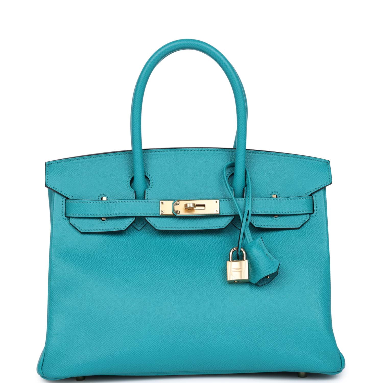 Replicate Hermes Birkin 30 Bleu Paon Epsom Gold Hardware(1:1 replica)