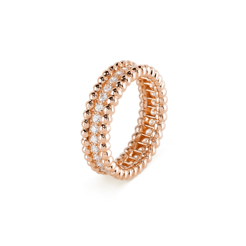 Replicate Perlée diamonds ring, 1 row(1:1 replica)