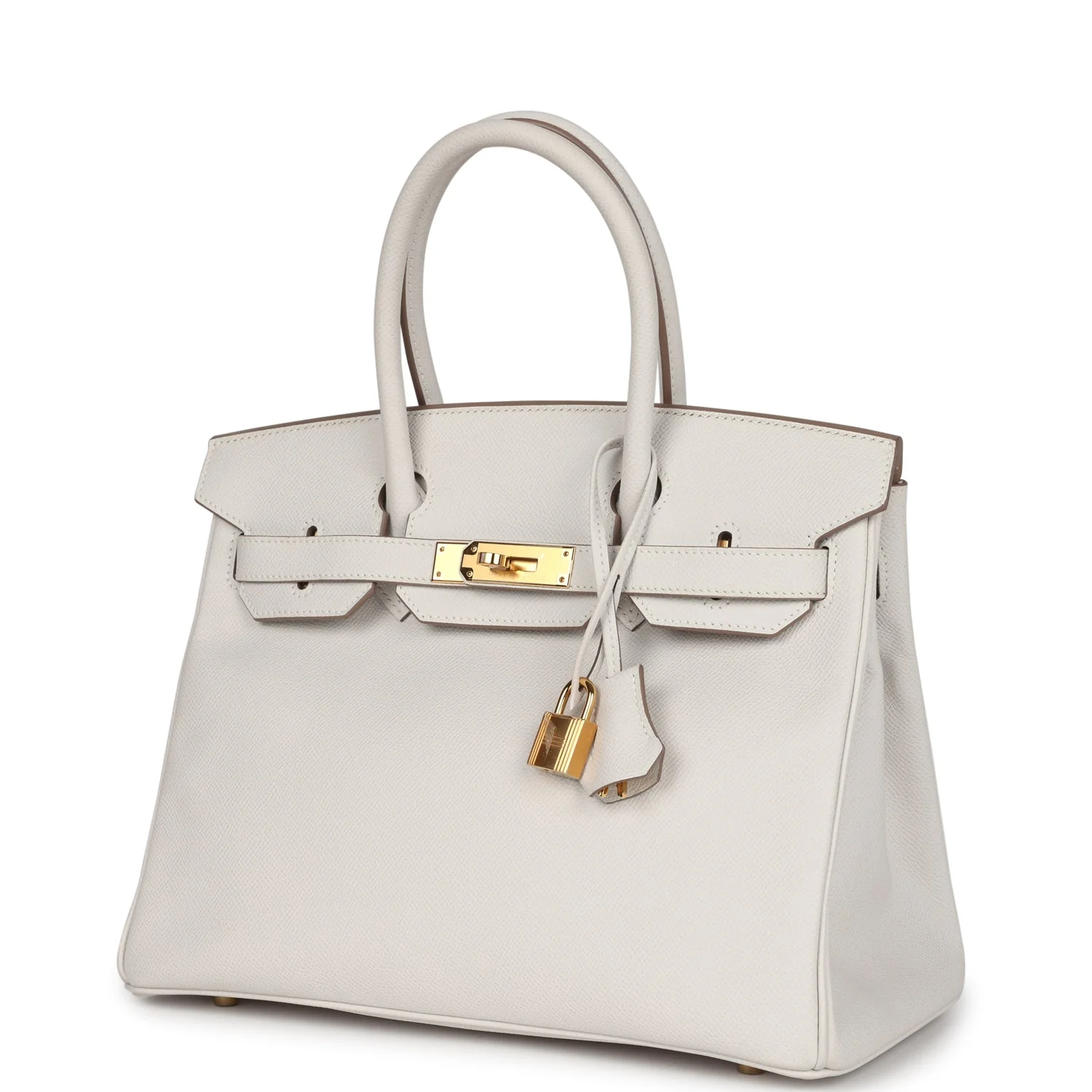 Replicate Hermes Birkin 30 Gris Pale Epsom Gold Hardware(1:1 replica)
