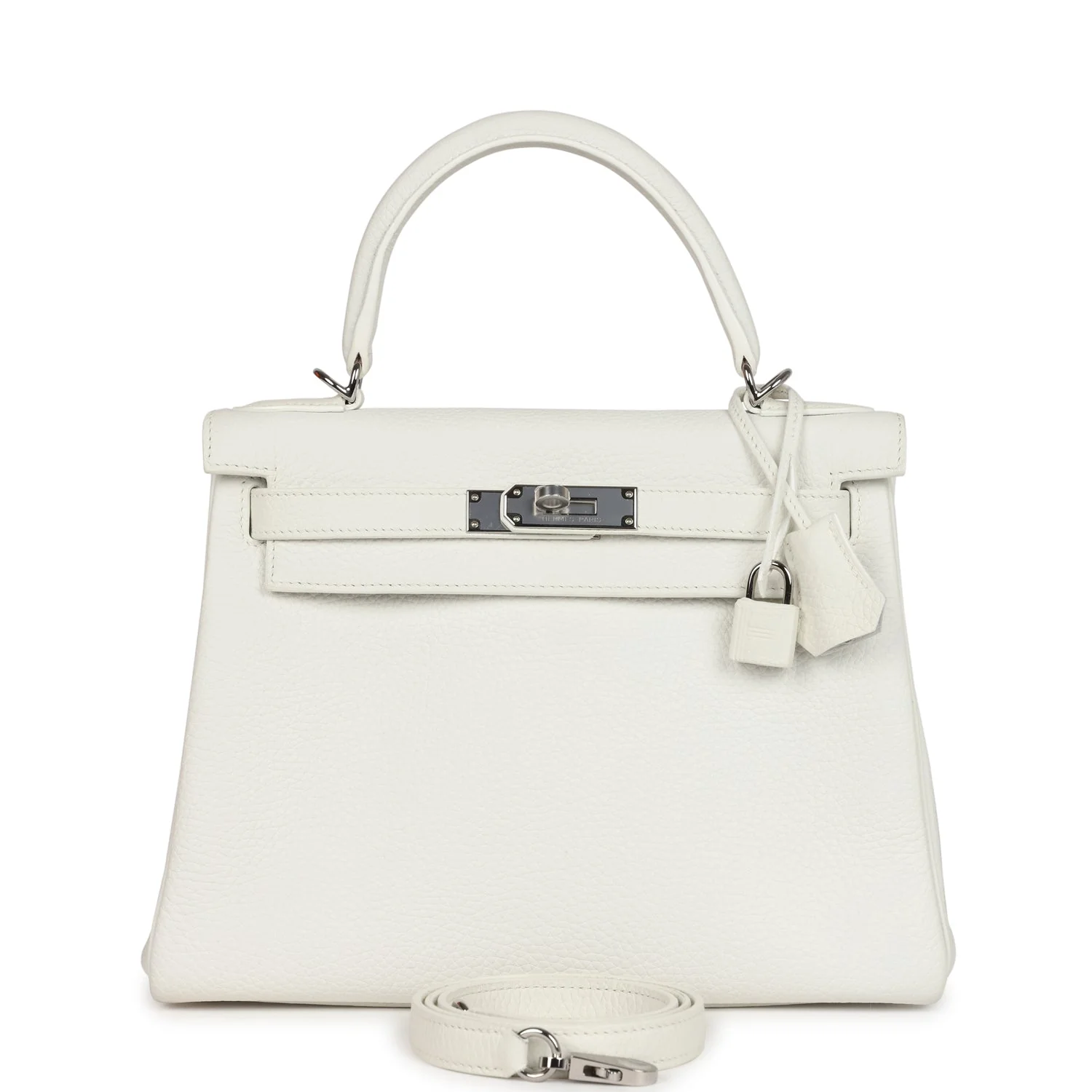 Replicate Hermes Kelly Retourne 28 White Clemence Palladium Hardware(1:1 replica)