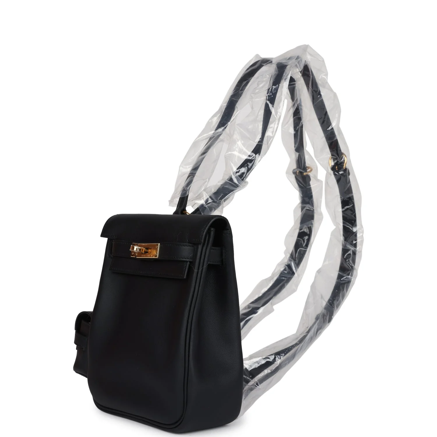 Replicate Hermes Mini Kelly Jump Backpack Black Swift Gold Hardware(1:1 replica)