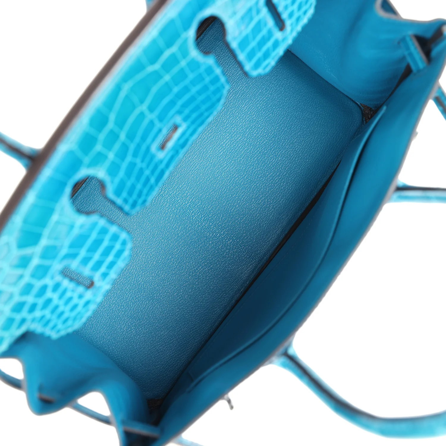 Replicate Hermes Birkin 30 Bleu Izmir Shiny Niloticus Crocodile Palladium Hardware(1:1 replica)