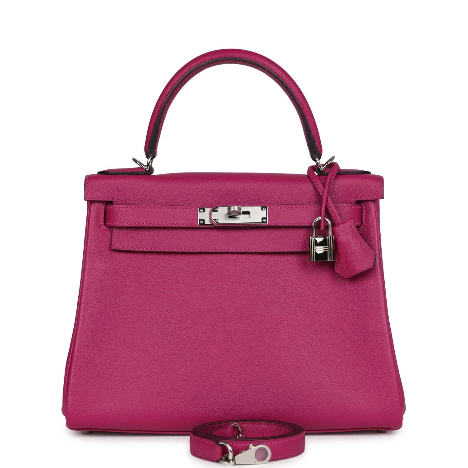 Replicate Hermes Kelly Retourne 28 Rose Poupre Evercolor Palladium Hardware(1:1 replica)