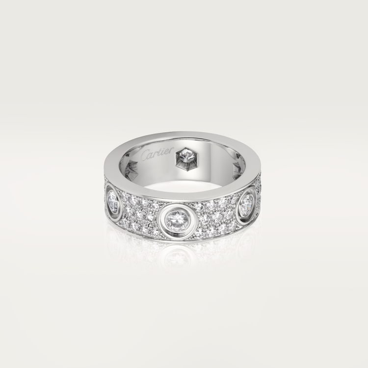 Replicate LOVE ring, classic model, paved, 6 diamonds(1:1 replica)