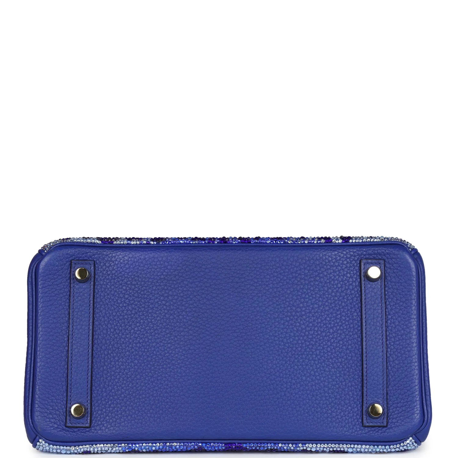 Replicate Custom Leopard Swarovski Crystal Hermes Birkin 30 Bleu Electric Togo Gold Hardware(1:1 replica)