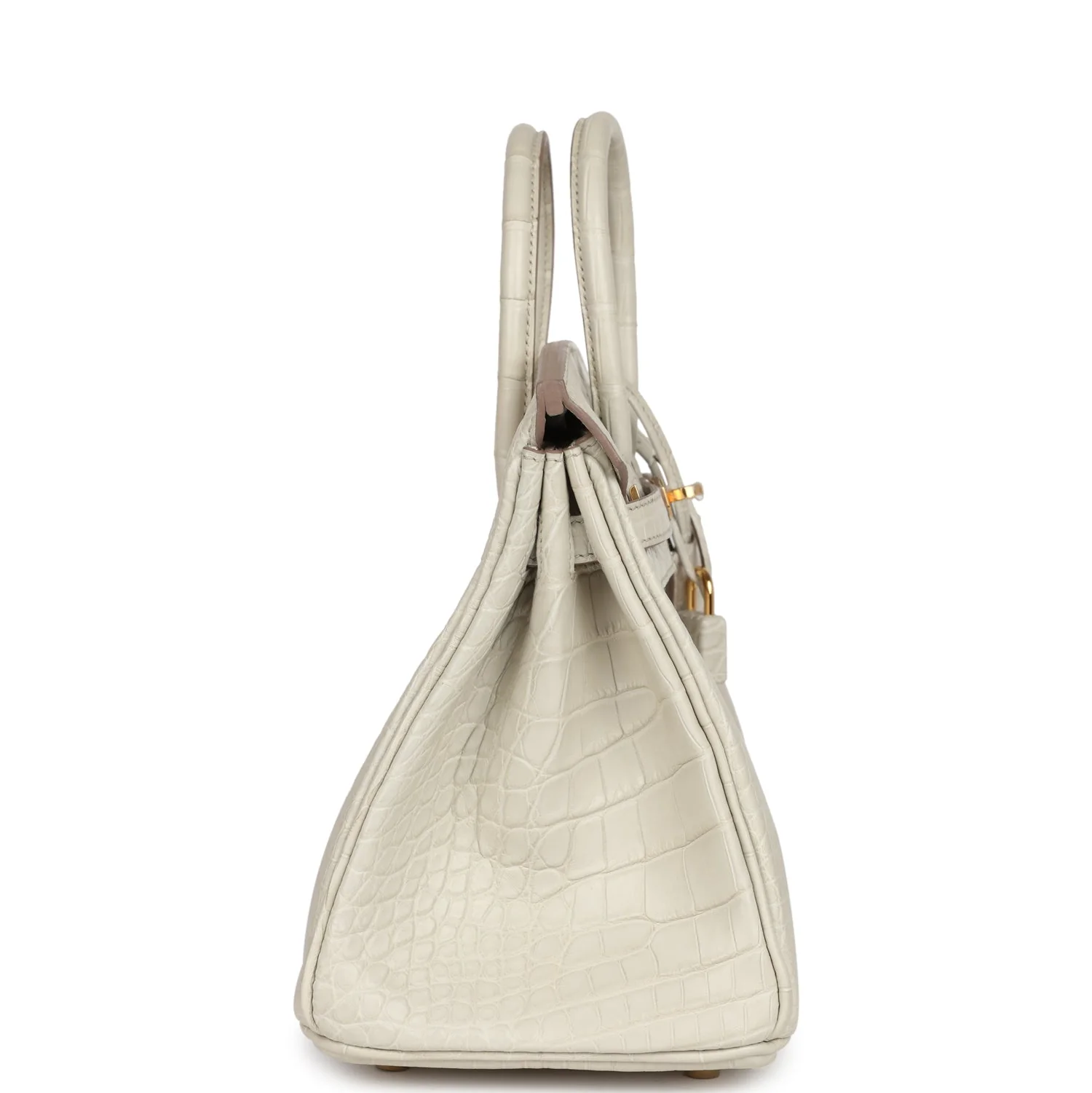 Replicate Hermes Birkin 25 Beton Matte Alligator Gold Hardware(1:1 replica)