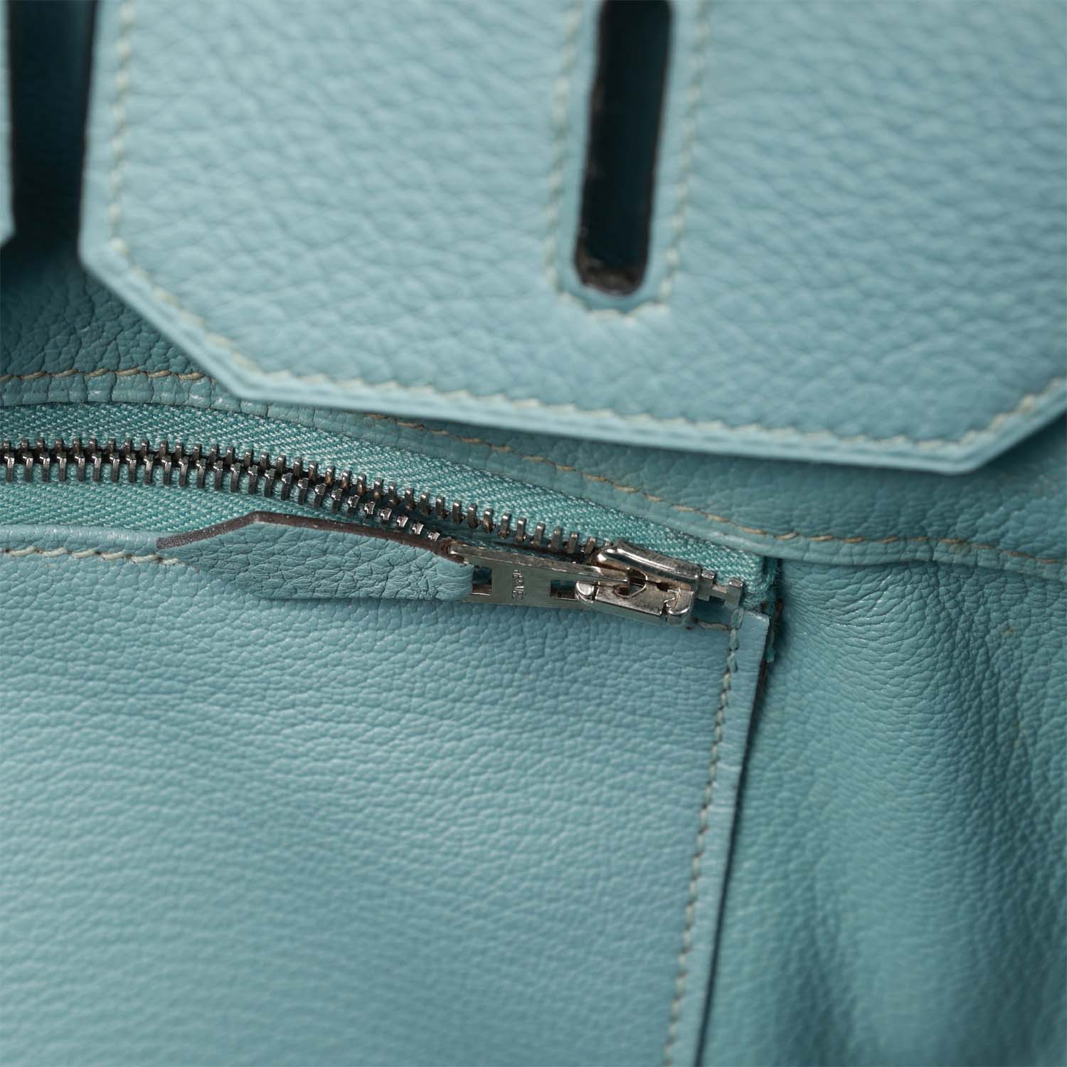 Replicate Hermes Birkin 35 Toile H and Ciel Clemence Palladium Hardware(1:1 replica)