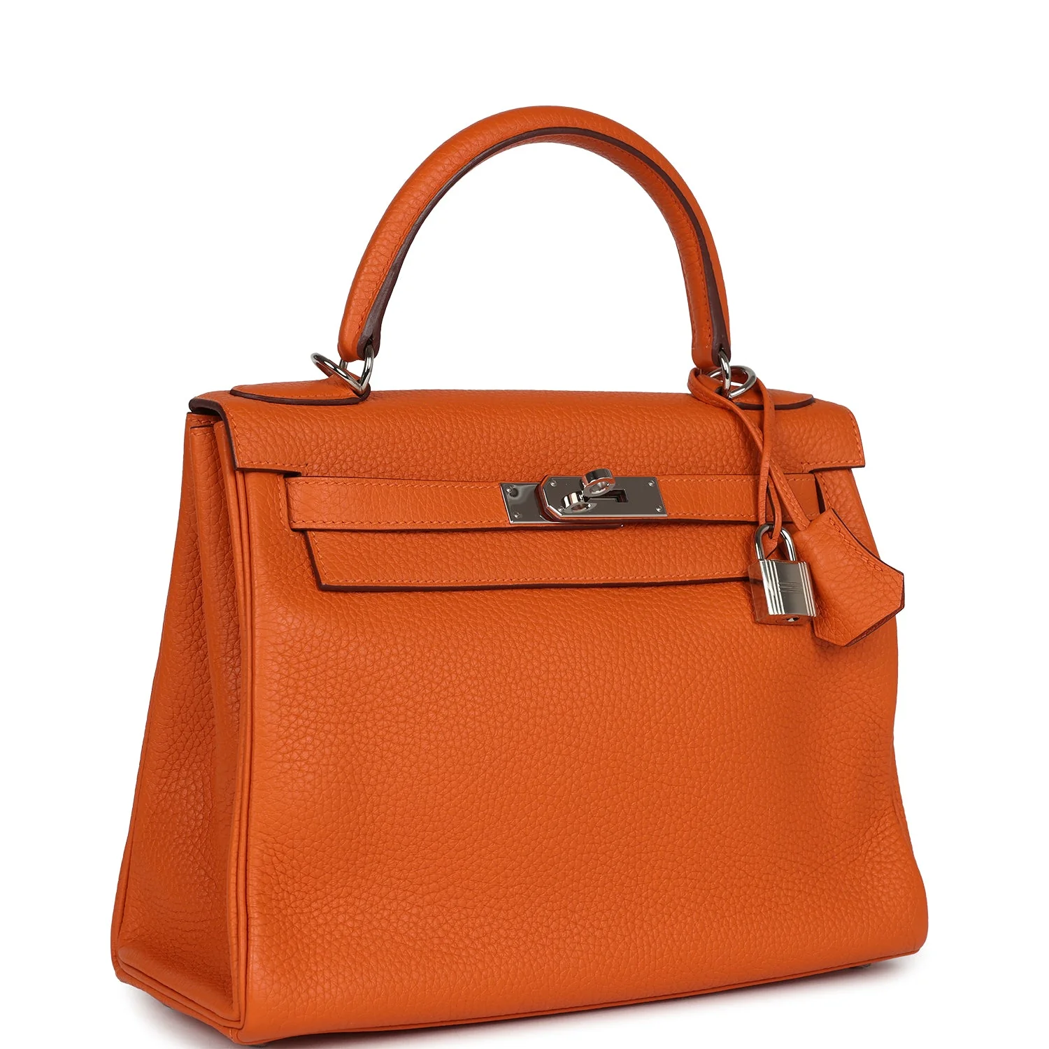 Replicate Hermes Special Order (HSS) Kelly Retourne 28 Orange Togo Palladium Hardware(1:1 replica)