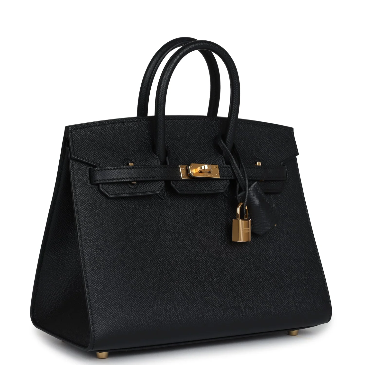 Replicate Hermes Birkin Sellier 25 Black Epsom Gold Hardware(1:1 replica)