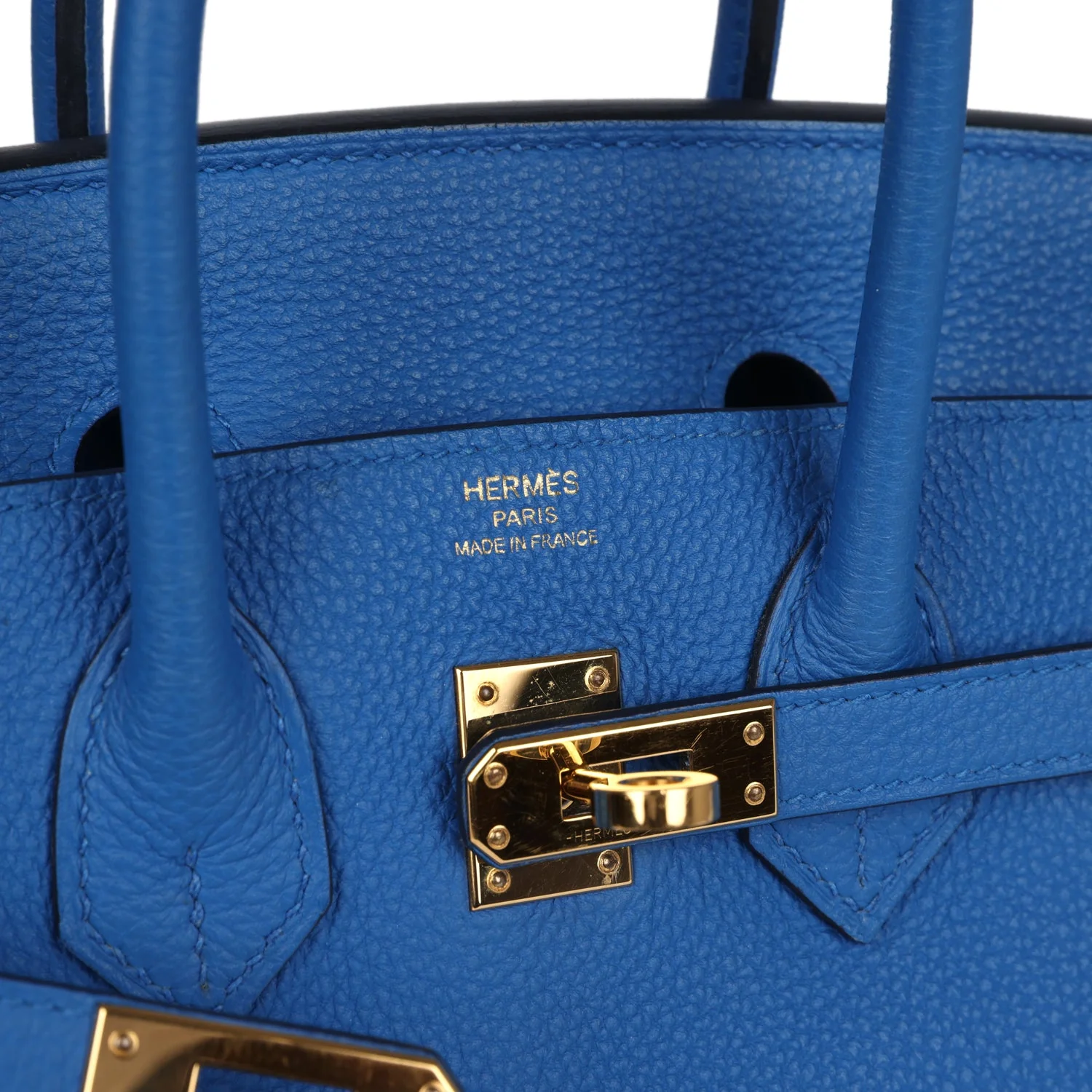 Replicate Hermes Birkin 25 Bleu Zellige Togo Gold Hardware(1:1 replica)