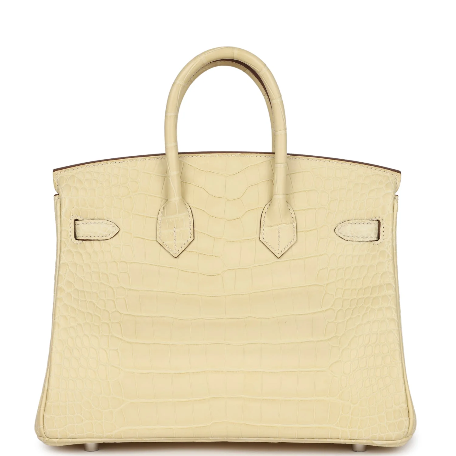 Replicate Hermes Birkin 25 Vanille Matte Alligator Palladium Hardware(1:1 replica)