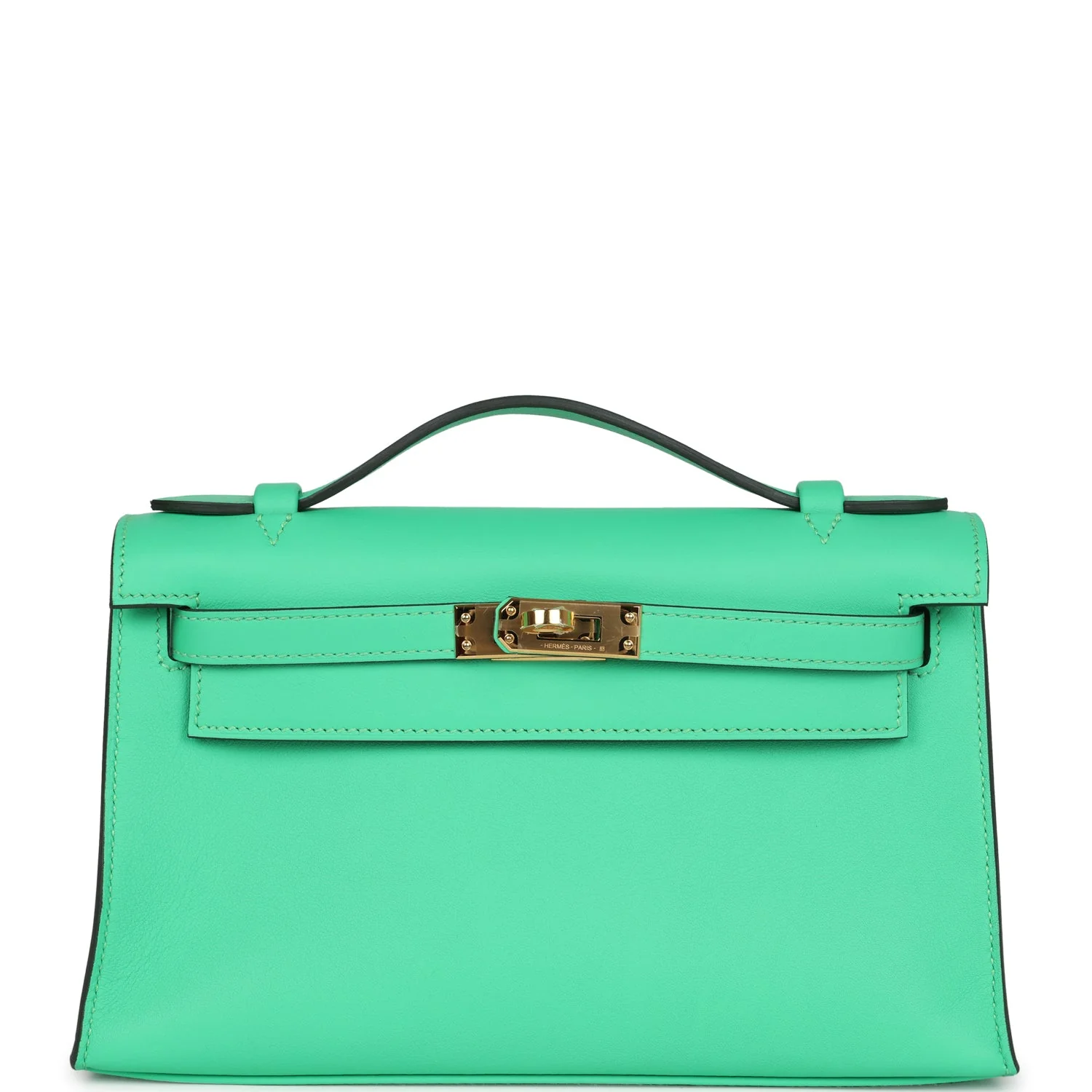 Replicate Hermes Kelly Pochette Vert Comics Swift Gold Hardware(1:1 replica)