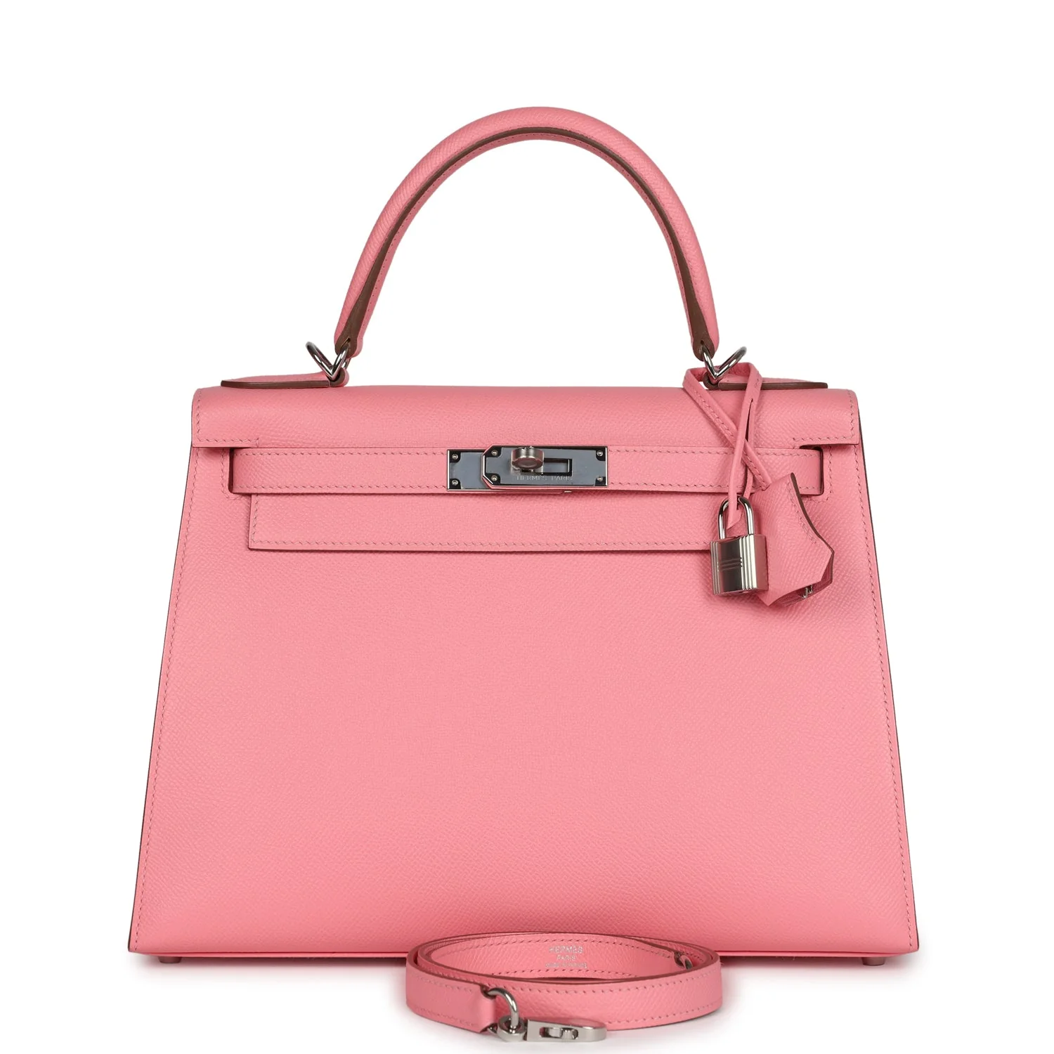 Replicate Hermes Kelly Sellier 28 Rose Confetti Epsom Palladium Hardware(1:1 replica)