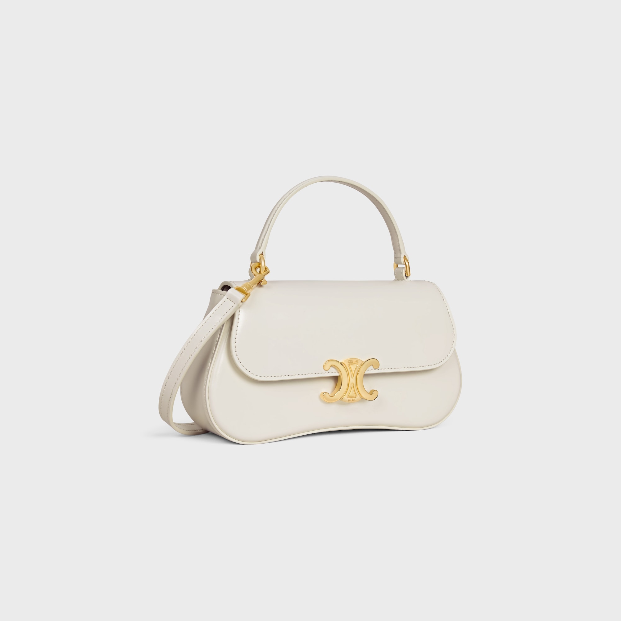 Replicate TEEN CELINE LOLA IN SHINY CALFSKIN WHITE COTTON(1:1 replica)