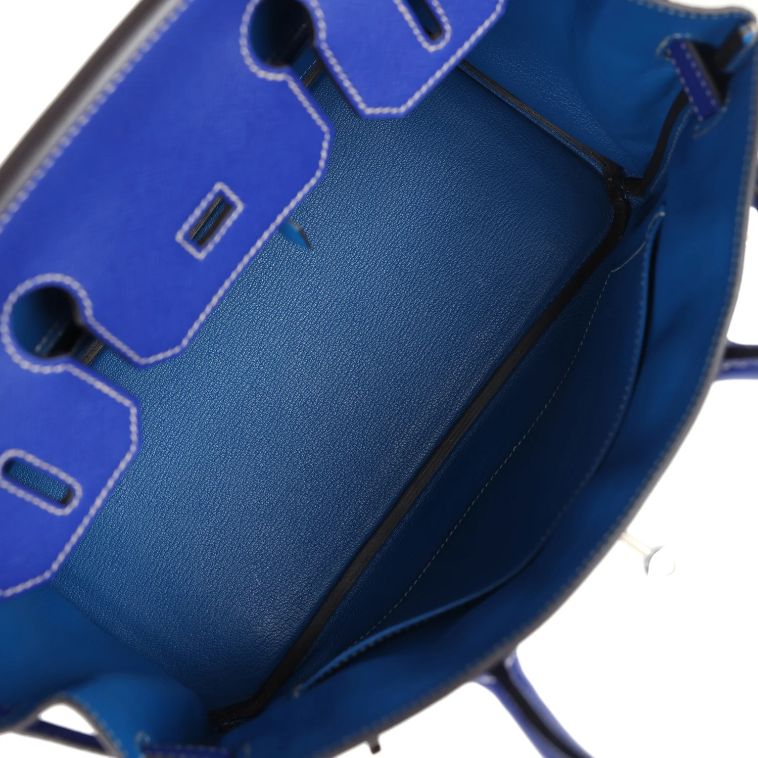 Replicate Hermes Birkin 30 Bleu Electric Candy Epsom Palladium Hardware(1:1 replica)