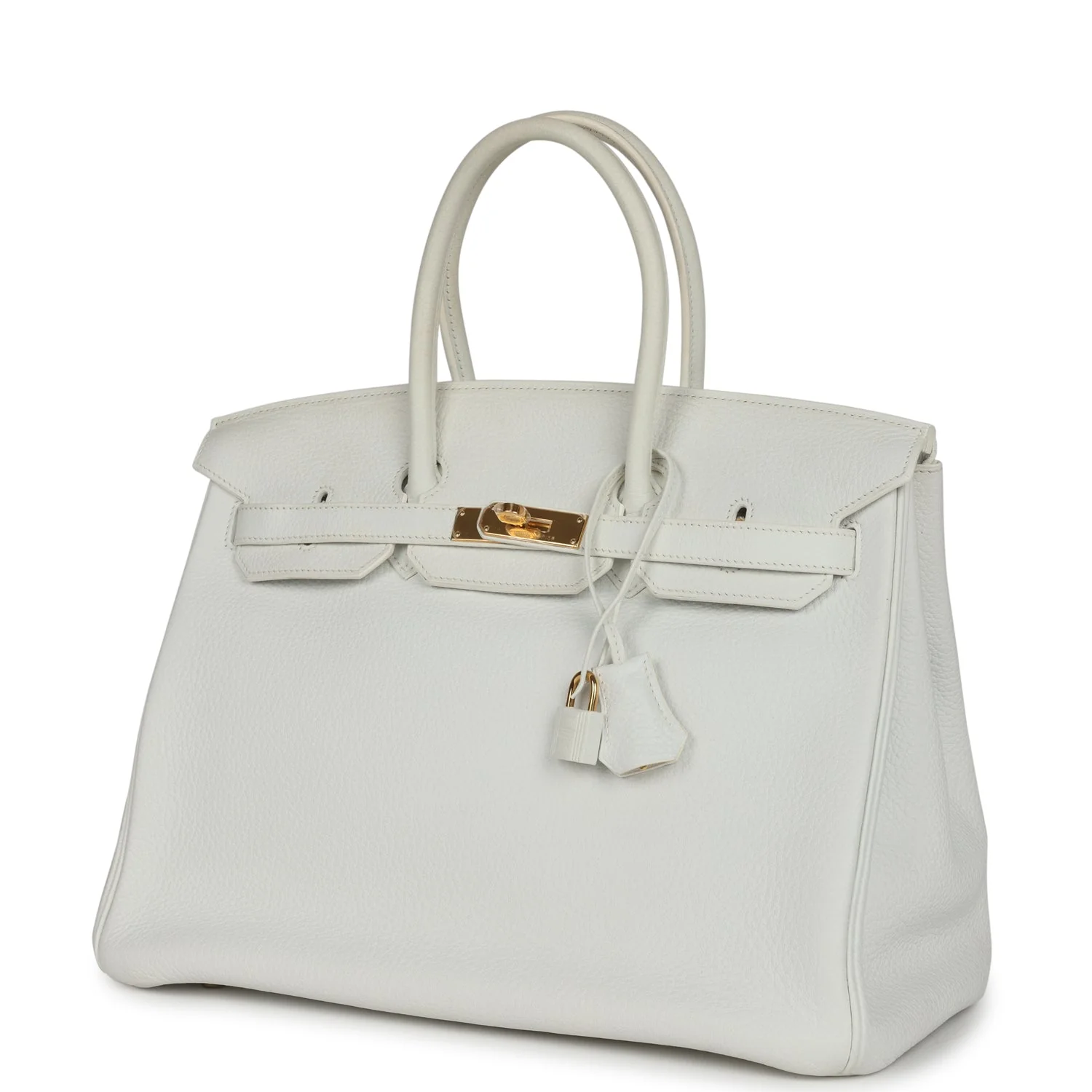 Replicate Hermes Birkin 35 White Clemence Gold Hardware(1:1 replica)