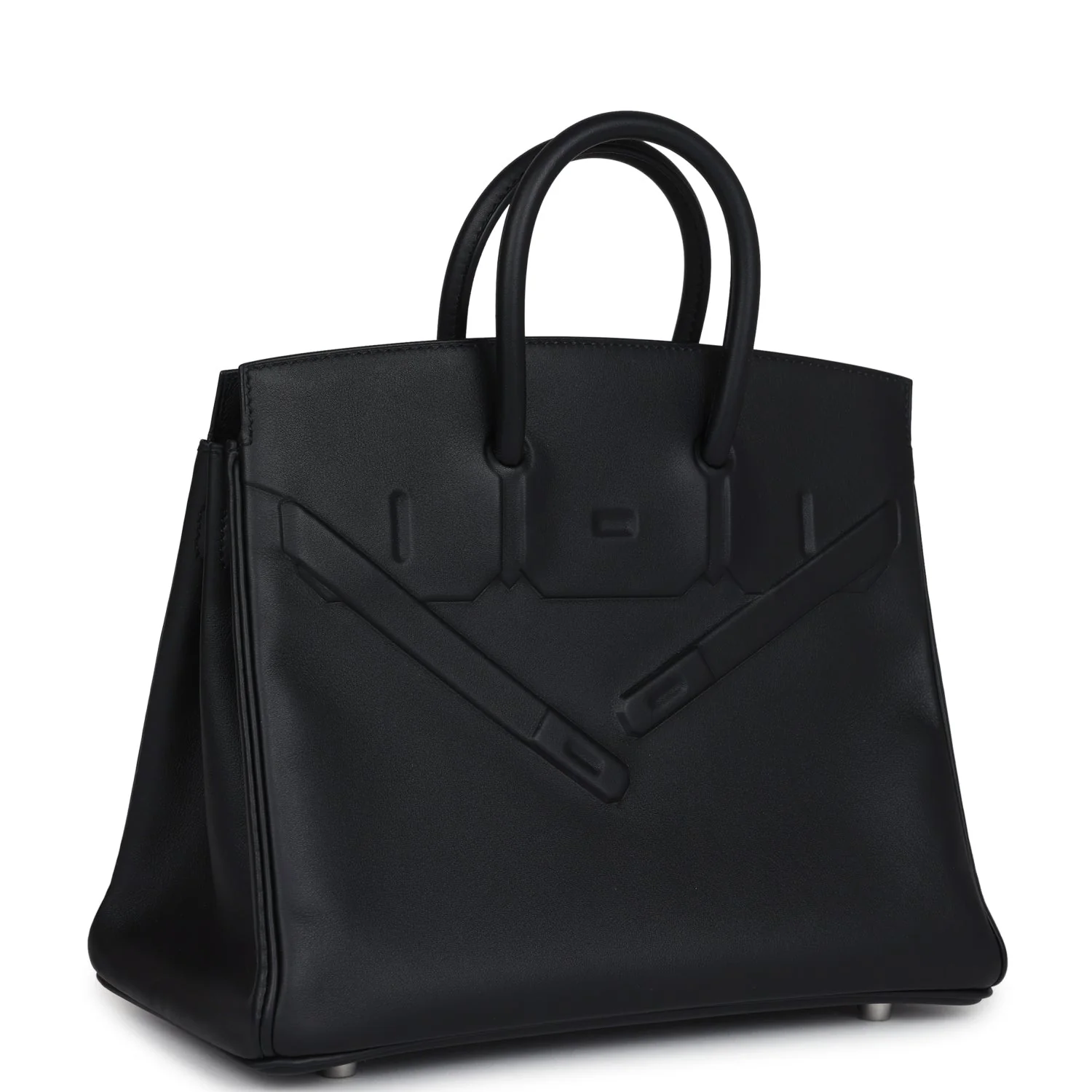 Replicate Hermes Birkin 25 Shadow Black Swift Palladium Hardware(1:1 replica)
