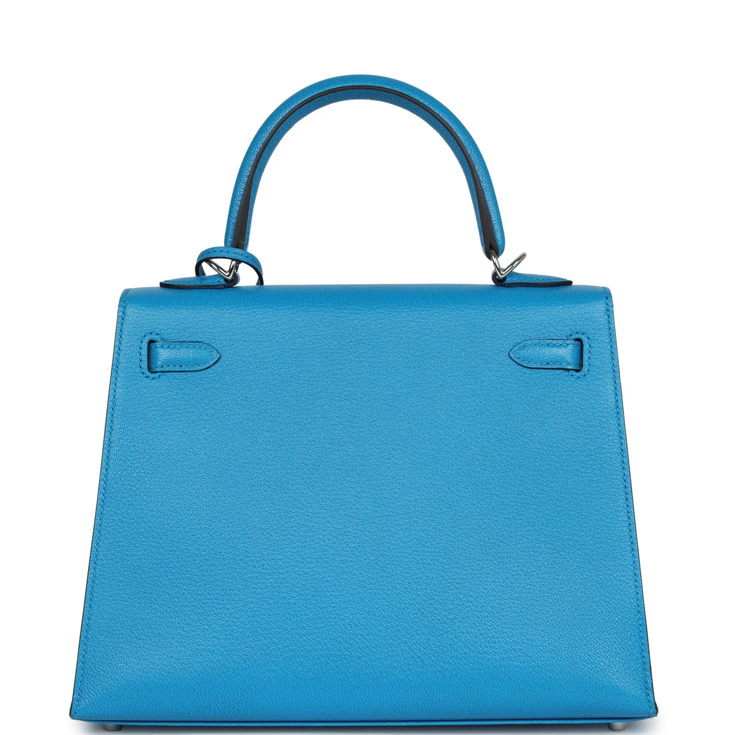 Replicate Hermes Kelly Sellier 25 Bleu Zanzibar Chevre Palladium Hardware(1:1 replica)